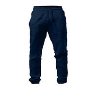 Monnaie Carte Homme Pantalon Pants Color Casual Cotton Solide élastique Loose Laine pour Hommes Pantalons Respirants Portefeuille Serveur (Navy, XXXL)
