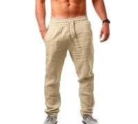 Monnaie Carte Homme Pantalon Pants Color Casual Cotton Solide élastique Loose Laine pour Hommes Pantalons Respirants Portefeuille Serveur (Khaki, M)