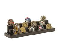 Monnaie et Collections Support de Présentation en Bois Massif pour Pièces de Défi Militaires, Médailles (Ski, Commémoratives),Monnaie et Collections- 4 Rangs, Classeur Design Incliné (15-18 Pièces)