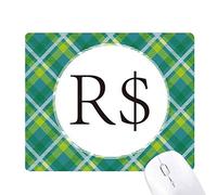 monnaie, symbole du real brésilien réseaux verte grille pixel tapis de souris