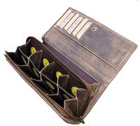 Monnayeur Euro en Cuir 8 Compartiments - Porte-Monnaie Trieur Rapide pour Serveur et Malvoyant - Grande Capacité, Résistant - Frédéric Johns