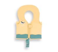 Monnëka Gilet Flottation Bébé | Gilet de Natation Enfant Sécurisé avec Appui-Tête | Apprentissage de la Nage, Flottabilité Réglable, Neoprene Doux | Whale Teal 1 à 2 Ans