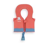Monnëka Gilet Flottation Bébé | Gilet de Natation Enfant Sécurisé avec Appui-Tête | Apprentissage de la Nage, Flottabilité Réglable, Neoprene Doux | Hippos 1 à 2 Ans