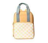 Monnëka Sac à Dos Scout pour Enfants | Cartable imperméable et spacieux pour l'école, Les Sorties ou Les W nds | Bretelles rembourrées, Multiples Poches et Mini Trousse Incluse | Yellow Chess