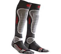 Monnet Chaussettes de ski GelProtech Ski Wool en laine – Protection tibiale – Gris 37-38