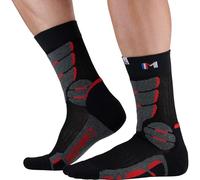 MONNET Trek Expert - Chaussettes randonnée (FR/ES, Numérique, 39, 40, Taille normale, Taille normale, Rouge)