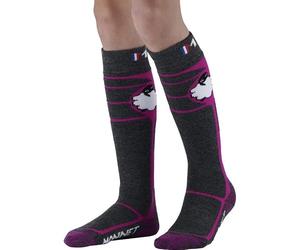 MONNET Wooly Kids - Chaussettes Ski Enfant (FR/ES, Numérique, 31, 32, Taille normale, Rose)