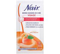 Mono-Bandes De Cire Froide Visage À L'extrait De Lait D'abricot,Sachet Nomade,10 Mono-Bandes + 2 Lingettes ""Finition Douceur""(Q436)