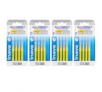 Mono Compact Brossettes Interdentaires Jaunes ISO 2 - 1 mm - Lot de 4 Boîtes - 16 Brossettes - Espaces Interdentaires Étroits - Préparé par Parapharmaquiet