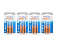 Mono Compact Brossettes Interdentaires Orange ISO 3 1,2 mm Lot de 4 | 16 Brossettes, Nettoyage des Espaces Interdentaires, Préparé par Parapharmaquiet