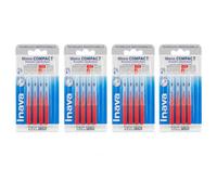 Mono Compact Brossettes Interdentaires Rouges ISO 4 1,5 mm Lot de 4 | 16 Brossettes, Nettoyage des Espaces Interdentaires, Préparé par Parapharmaquiet
