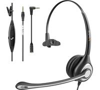Mono Mobile Phone Headset with Noise Cancelling Microphone, Wired Smartphone Headset with 3.5 mm Jack for iPhone Samsung Galaxy Huawei HTC LG Blackberry Android Phones iPad Skype (F600M1)