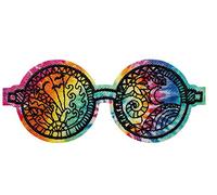 Mono Quick 08080 Applique à repasser Motif lunettes de hippie Multicolore Batik