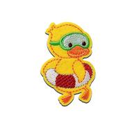 Mono-Quick Animal canard avec une bouée - Ecusson Thermocollant Patches Appliques, Taille: 5,8 x 3,7 cm