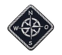 Boussole maritime - Ecusson Thermocollant Patches Appliques, Taille: 7 x 7 cm
