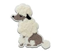 Mono-Quick Caniche en Chenille animal - Ecusson Thermocollant Patches Appliques, Taille: 6,9 x 5,5 cm