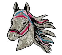 Mono-Quick Cheval Patch Thermocollant 7,9 x 6,4 cm à repasser pour Enfant avec Style Animal Sauvage, Écusson Chien Chat Coudre Pantalon