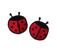 Mono-Quick Coccinelle Animal Couple Patch Thermocollant 2 x 2 cm à repasser pour Enfant avec Style Nature Insecte, Écusson Papillon Coudre Pantalon
