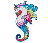 Mono Quick Écusson thermocollant à coudre motif licorne hippocampe