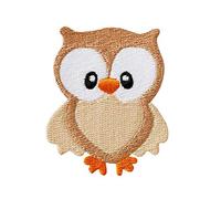 Monoquick Écusson thermocollant - Motif chouette - Marron/beige - 5,5 x 6,5 cm