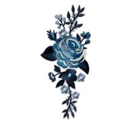 Mono-Quick Écusson thermocollant rose fleurs bleu 7 x 15 cm