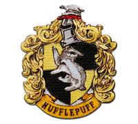 Mono-Quick Harry Potter Blason Poufsouffle Patch Thermocollant 7,9 x 6,5 cm à repasser pour Adulte Enfant avec Sorcier Magie Poudlard Fan, Écusson Couture Vêtement Cadeau Idée