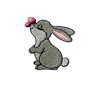 Mono Quick Écusson thermocollant Motif Lapin avec Papillon - 4,0 x 4,0 cm