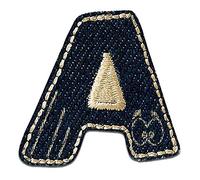 Mono-Quick Lettre A Bleu Patch Thermocollant Lettres 3,2 x 3,2 cm à repasser pour Enfant Adulte avec Prénom Initiales Monogramme Personnalisé, Sport Equipe Football Numeros Transfert