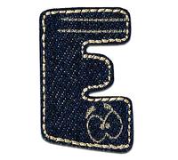 Mono-Quick Lettre E Bleu Patch Thermocollant Lettres 2,2 x 3,3 cm à repasser pour Enfant Adulte avec Prénom Initiales Monogramme Personnalisé, Sport Equipe Football Numeros Transfert