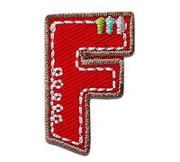 Mono-Quick Lettre F Multicolore Patch Thermocollant Lettres 2 x 3,2 cm à repasser pour Enfant Adulte avec Prénom Initiales Monogramme Personnalisé, Sport Equipe Football Numeros Transfert