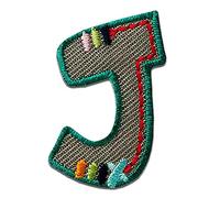 Mono-Quick Lettre J Multicolore Patch Thermocollant Lettres 3,2 x 2,6 cm à repasser pour Enfant Adulte avec Prénom Initiales Monogramme Personnalisé, Sport Equipe Football Numeros Transfert