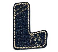 Mono-Quick Lettre L Bleu Patch Thermocollant Lettres 2,3 x 3,1 cm à repasser pour Enfant Adulte avec Prénom Initiales Monogramme Personnalisé, Sport Equipe Football Numeros Transfert