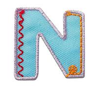 Mono-Quick Lettre N Multicolore Patch Thermocollant Lettres 3,1 x 3,2 cm à repasser pour Enfant Adulte avec Prénom Initiales Monogramme Personnalisé, Sport Equipe Football Numeros Transfert