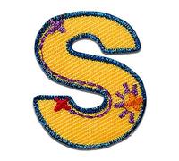 Mono-Quick Lettre S Multicolore Patch Thermocollant Lettres 3,4 x 2,8 cm à repasser pour Enfant Adulte avec Prénom Initiales Monogramme Personnalisé, Sport Equipe Football Numeros Transfert