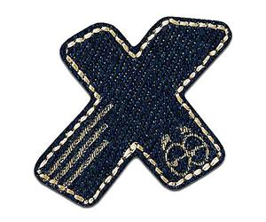 Mono-Quick Lettre X Bleu Patch Thermocollant Lettres 3,4 x 3,2 cm à repasser pour Enfant Adulte avec Prénom Initiales Monogramme Personnalisé, Sport Equipe Football Numeros Transfert