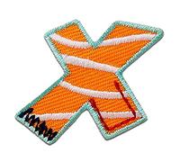 Mono-Quick Lettre X Multicolore Patch Thermocollant Lettres 3,4 x 3,2 cm à repasser pour Enfant Adulte avec Prénom Initiales Monogramme Personnalisé, Sport Equipe Football Numeros Transfert