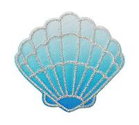 Mono-Quick Lot de 1205 écussons thermocollants en forme de coquillages, rose, violet, turquoise, bleu - Application mer (12057 - Bleu)