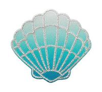 Mono-Quick Lot de 1205 écussons thermocollants en forme de coquillages, rose, violet, turquoise, bleu - Application mer (12055 - turquoise)