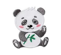 Mono-Quick Panda Patch Thermocollant 4,5 x 5,1 cm à repasser pour Enfant avec Style Animal Sauvage, Écusson Chien Chat Coudre Pantalon