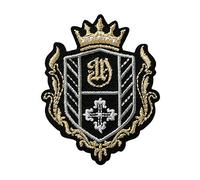 Mono-Quick Patch écusson thermocollant blason college noir or 4,5 x 5,5 cm