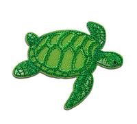 Mono-Quick Recycle Tortue Animal Eau Think Vert Patch Thermocollant 5,4 x 6,5 cm à repasser pour Enfant avec Style Océan Marin, Écusson Poisson Coudre Pantalon