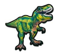 Mono Quick T-Rex dino vert - Ecusson Thermocollant Patches Appliques, Taille: 4,8 x 6,3 cm