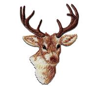 Mono-Quick Tête de cerf - Ecusson Thermocollant Patches Appliques, Taille: 7 x 5,2 cm