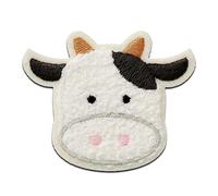 Mono-Quick Vache en Chenille animal - Ecusson Thermocollant Patches Appliques, Taille: 5,4 x 6,6 cm