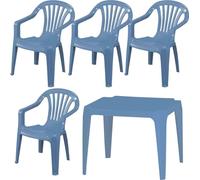 Monobloc enfant SET bleu clair 4xchaise Sedia Baby 1xtable Tavolo