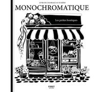 Monochromatique, livre de coloriage: les petites boutiques, coloriage au numéro en une couleur