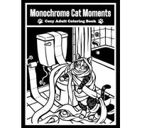 Monochrome Cat Moments: Cozy Adult Coloring Book | One-Color Cat Designs for Relaxation, Stress Relief and Mindful Coloring