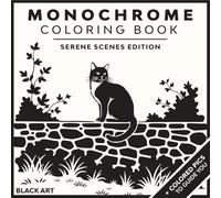 Monochrome Coloring Book: 50 Serene Black-and-White Illustrations for Mindful Relaxation and Stress Relief - With Bonus Colored References. Perfect for Adults and Beginners.