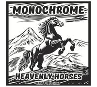 Monochrome Heavenly Horses: Relaxing Single Color Coloring Book For Adults & Seniors: Beautiful Horse Designs for Stress Relief, Mindfulness & Creative Relaxation