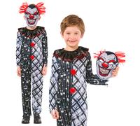 Monochrome Sinister Clown Déguisement Enfants Halloween Effrayant